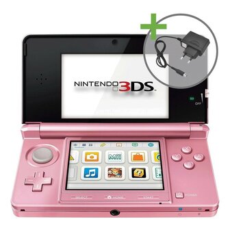 Nintendo 3DS - Coral Pink - Nintend&ouml;gs + Cats Edition [Complete]