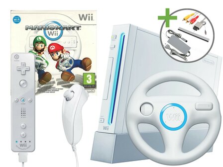 Nintendo Wii Starter Pack - Mario Kart Motion Plus Edition (White)