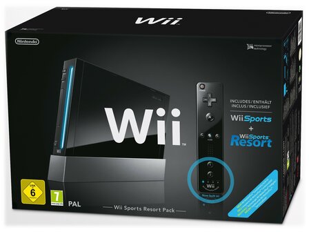 Nintendo Wii Starter Pack - Wii Sports + Wii Sports Resort Black Edition&nbsp;[Complete]