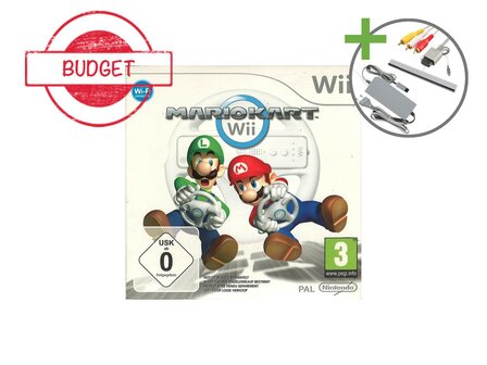 Nintendo Wii Starter Pack - Mario Kart Motion Plus White Edition - Budget