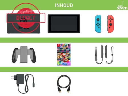 Nintendo Switch Starter Pack - Mario Kart 8 Deluxe Rood/Blauw Edition - Budget