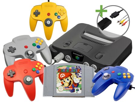 Nintendo 64 Starter Pack - Mario Party 1 Multi Color Edition