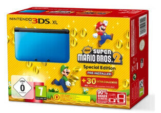 Nintendo 3DS XL - Blue/Black - New Super Mario Bros 2 Edition [Complete]