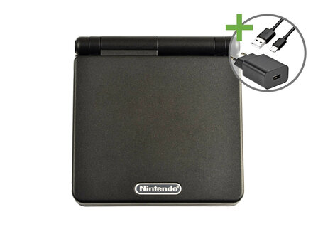 Gameboy Advance SP Graphite Black - USB-C &amp; IPS V5