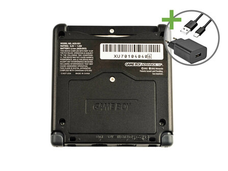 Gameboy Advance SP Graphite Black - USB-C &amp; IPS V5