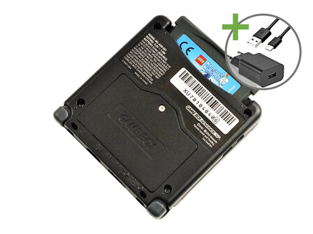 Gameboy Advance SP Graphite Black - USB-C &amp; IPS V5