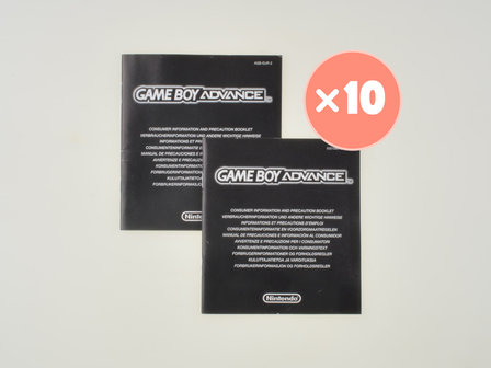 Consumer Information Booklet - Gameboy Advance - 10x