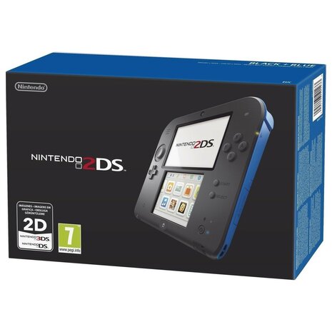 Nintendo 2DS Black/Blue (Electric Blue) - [Complete]