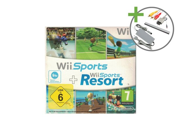 Nintendo Wii Starter Pack - Wii Sports + Wii Sports Resort Black Edition [Complete]
