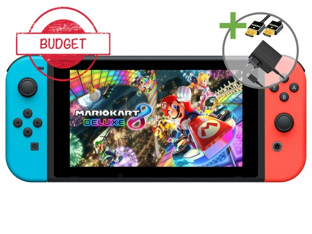 Nintendo Switch Starter Pack - Mario Kart 8 Deluxe Rood/Blauw Edition - Budget