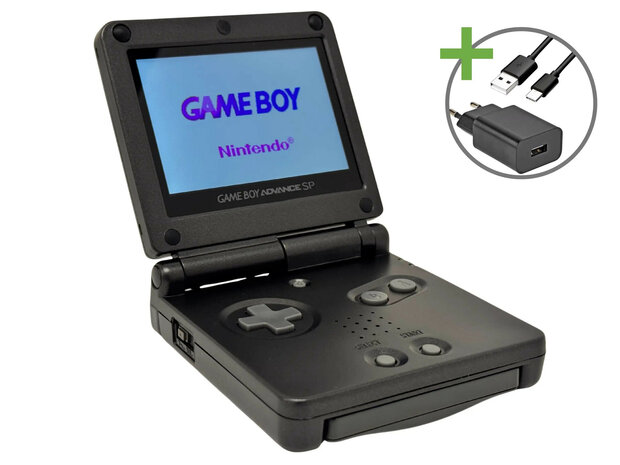 Gameboy Advance SP Graphite Black - USB-C & IPS V5