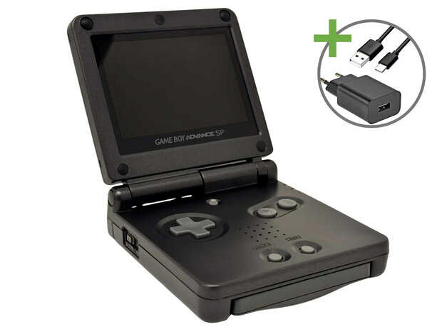 Gameboy Advance SP Graphite Black - USB-C & IPS V5