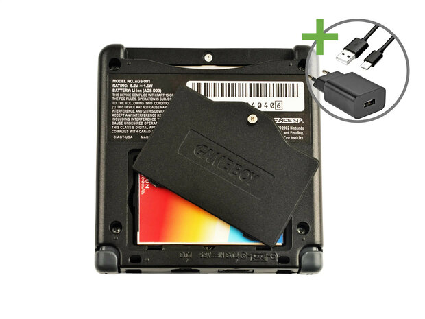 Gameboy Advance SP Graphite Black - USB-C & IPS V5