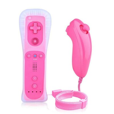 Nieuwe Remote Controller + Nunchuck voor Wii - Pink