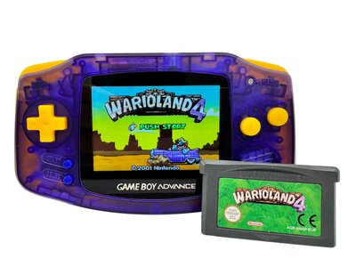 Gameboy Advance IPS V5 Limited Wario Edition + Wario Land 4