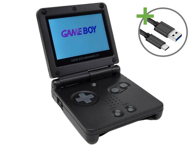 Gameboy Advance SP Graphite Black - USB-C & IPS V5